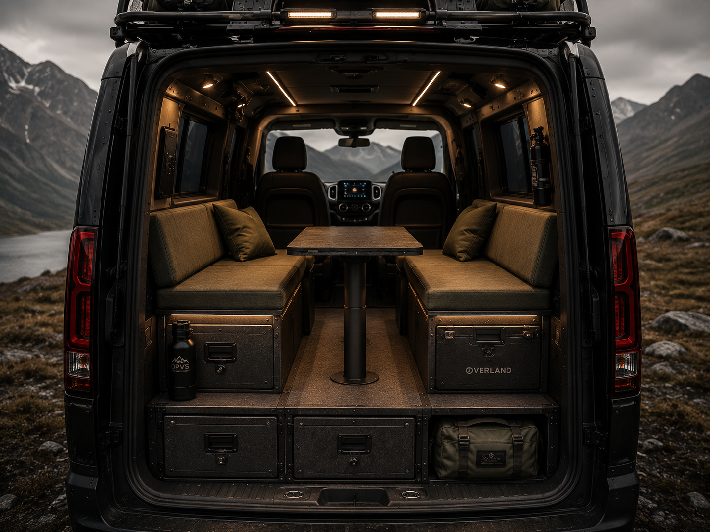 OPV5 lounge mode with opposite seating and central table